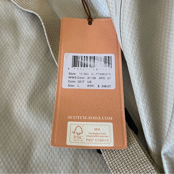 NWT Scotch & Soda Lightweight Colorblock Jacket ‘Cream’- LARGE - Picture 4 of 13